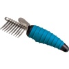 Master Grooming Tools Steel 9-Blades Dematting Ergonomic Pet Comb with Rubber Handle