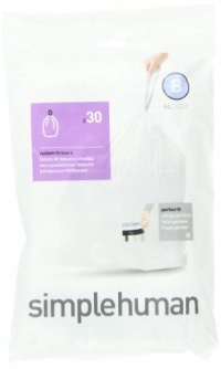 simplehuman Custom Fit Trash Can Liner B, 6 Liters / 1.6 Gallons, 30-Count (Pack of 4)