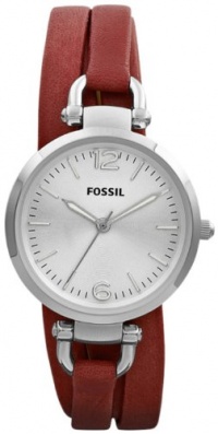 Fossil Watches, Women's Georgia Three Hand Leather Watch Brick Red