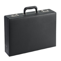 SOLO Classic Collection Expandable Attache, Hard-Sided with Combination Locks - Black (K85-4)