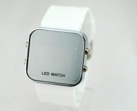 Mirror Men Lady LED Digital Sport Unisex Watch Gift Jelly(Only White Now)