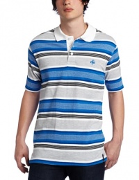 Southpole Men's Striped Polo With Embroidered Logo at Chest