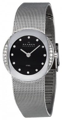 Skagen Women's O689SSSB Quartz Black Dial Stainless Steel Watch