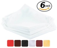 6 Polyester Napkins 20 Inch Restaurant Quality - Wrinkle Resistant - White