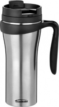 Trudeau Paige 16-Ounce Stainless Steel Travel Mug, Metallic