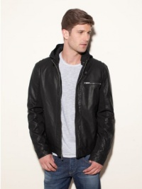 GUESS Patterson Hooded Faux-Leather Jacket