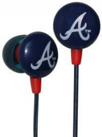 iHip MLF10169ATL MLB Atlanta Braves Printed Ear Buds, Blue/Red