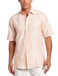 Cubavera Men's Short Sleeve Engineered Panel Shirt