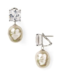 Flash back to glamour with these refined, pearl drop earrings from Majorica, accented by cubic zirconia stones. Wear this pair to lend classic appeal to every look.