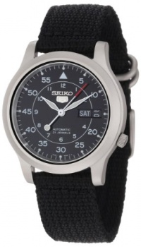 Seiko Men's SNK809 Seiko 5 Automatic Watch with Black Canvas Strap