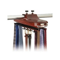 REVOLVING lighted TIE & BELT RACK hook ORGANIZER NEW