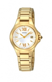 Seiko Women's SXDC18 Solar Goldtone Stainless Steel White Dial Watch