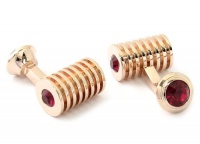 Rose-Gold-Tone Ruby Red Swarovski Barrel Cufflinks by Cuff-Daddy