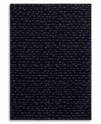 This soft, texturally interesting area rug from Karastan adorns your floor with an organic stripe pattern that suggests the look of beads strung across a field of deep, bold indigo. Ideal for any decor, made from 100% premium worsted 2-ply wool for a soft hand and long-lasting wear.