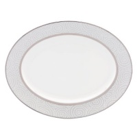 Lenox Pearl Beads Oval Platter, 13-Inch