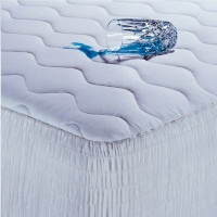 100% Cotton Waterproof Mattress Pad with Antimicrobial Fill Size: California King