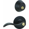 Schlage JC60V SEV 716 Security Set Single Cylinder Deadbolt and J54 Keyed Entry Seville Lever, Aged Bronze Finish