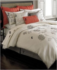 Martha Stewart Etched Peony Queen 9 Piece Comforter Set