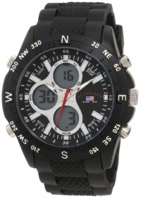 U.S. Polo Assn. Men's US9140 Black Rubber Strap Analog Digital Watch