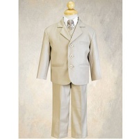 Little Boys Khaki Special Occasion Wedding Easter 5pc Suit Set 12M-14