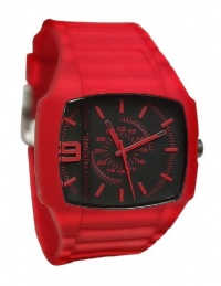 Diesel Men's DZ1351 Bright Red Color Domination Analog Black Dial Watch