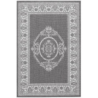 Couristan 1078/3012 Recife Antique Medallion/Grey-White 8-Feet 6-Inch by 13-Feet Rug