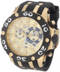 Invicta Men's 0917 Subaqua Reserve Chronograph Gold Dial Black Polyurethane Watch