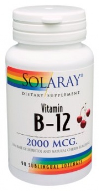 Solaray - Vitamin B-12, 2000 mcg, 90 lozenges