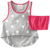 Beautees Girls 2-6X Tank Top, Heather Grey, 4