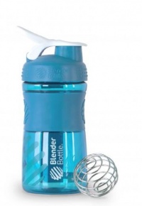 BlenderBottle SportMixer, Aqua/White, 0.4 Pound, 20 Ounce