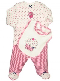 Little Me Baby-Girls Cupcake Lap Shoulder Set, Pink/Multi, 9 Months