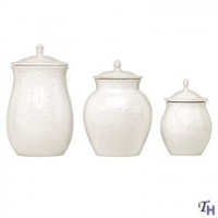 French Perle White 3-piece Canister Set by Lenox