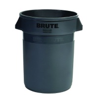 Rubbermaid Commercial FG263200 Gray 32 Gallon LLDPE Round Brute Container without Lid