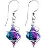 Handcrafted Spiral Dichroic Glass Earrings MADE WITH SWAROVSKI ELEMENTS