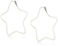 Melissa Joy Manning Sterling Silver Star Hoop Earrings