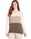 DKNY Jeans Women's Plus-Size High-Low Colorblock Sweat