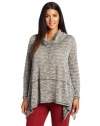 DKNY Jeans Women's Plus-Size Cowl Neck Top with Drapey