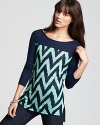 A zigzag pattern pops on this Ella Moss top, adding an touch of flair to your everyday look.