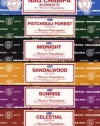 Set of 6 x 15g Boxes Incense Nag Champa Sunrise Sandalwood Midnight Patchouli Celestial