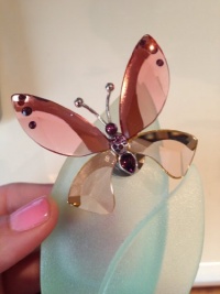 Swarovski Pink Butterfly Figurine with Stand