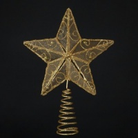 Kurt Adler 6-1/4-Inch Gold Wire Star Treetop