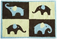 Carter's Blue Elephant Rug, Blue/Choc, 30 X 40