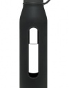 Takeya Classic Glass Water Bottle with Silicone Sleeve, Black, 22-Ounce