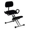 Flash Furniture WL-3439-GG Ergonomic Kneeling Chair in Black Fabric with Back and Handles