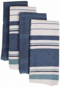 Foreston Trends 16 by 26-Inch Venice Towel, Blue, Set of 4