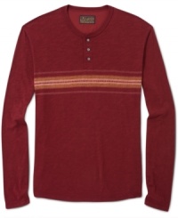 Bring attention to your look in a subtle way with this striped henley from Lucky Brand Jeans.