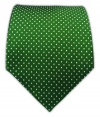 100% Silk Woven Kelly Green Pindot Tie