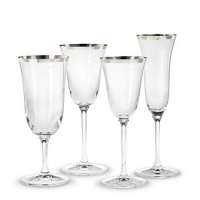 Vera Wang Classic Banded Wine Glass Platinum