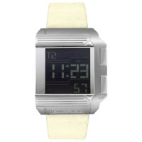 Diesel Men's DZ7116 Digital Stainless Steel and White Leather Watch