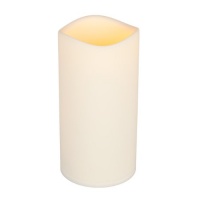 Everlasting Glow LED Indoor/Outdoor Candle, Timer, Bisque, 4.5 x 9